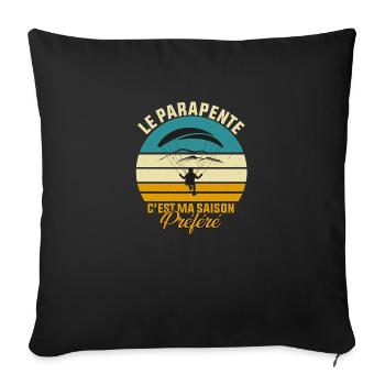 Parapente - Le Parapente C'est Ma Saison Préféré - Housse de coussin décorative 45 x 45 cm - noir - Devant