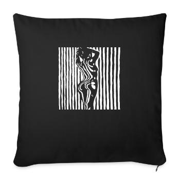 Beautiful female paint art zebra colorful woman - Sofa pillowcase 17,3'' x 17,3'' (45 x 45 cm) - black - Front