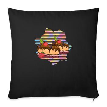 Cake - Sofa pillowcase 17,3'' x 17,3'' (45 x 45 cm) - black - Front