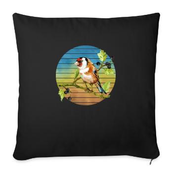 Oiseau coloré - Housse de coussin décorative 45 x 45 cm - noir - Devant
