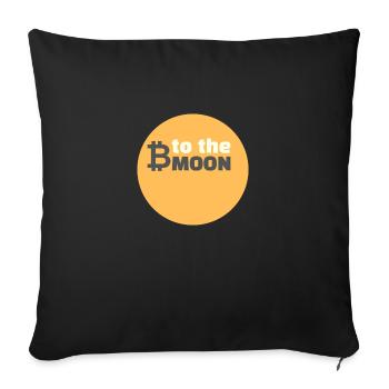Bitcoin sur la lune - Housse de coussin décorative 45 x 45 cm - noir - Devant