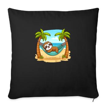 Paresseux sur la plage - Housse de coussin décorative 45 x 45 cm - noir - Devant