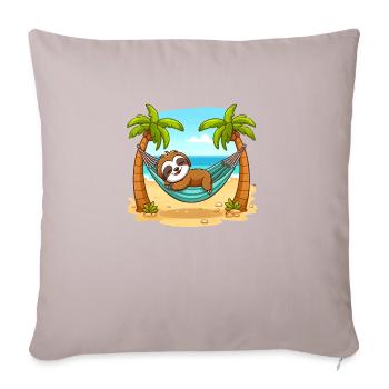 Paresseux sur la plage - Housse de coussin décorative 45 x 45 cm - taupe clair - Devant