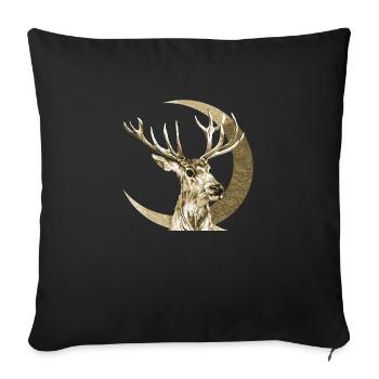 Cerf - Housse de coussin décorative 45 x 45 cm - noir - Devant