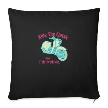 Schwalbe (Ride The Classic) // Illustration - Sofa pillowcase 17,3'' x 17,3'' (45 x 45 cm) - black - Front