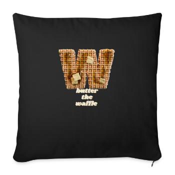 Waffle - Butter the waffle - Sofa pillowcase 17,3'' x 17,3'' (45 x 45 cm) - black - Front