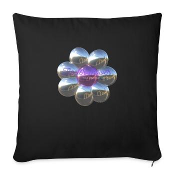 Flower Power - You make me happy - Sofa pillowcase 17,3'' x 17,3'' (45 x 45 cm) - black - Front
