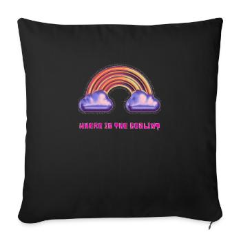 Where is the goblin? Metallic rainbow - Sofa pillowcase 17,3'' x 17,3'' (45 x 45 cm) - black - Front