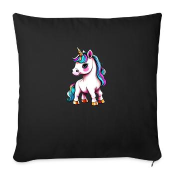 Unicorn Mythical Creature Mythical Creature Girl Unicorns - Sofa pillowcase 17,3'' x 17,3'' (45 x 45 cm) - black - Front