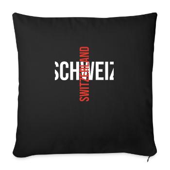 Schweiz Switzerland Suisse Suiza Svizzera - Sofa pillowcase 17,3'' x 17,3'' (45 x 45 cm) - black - Front