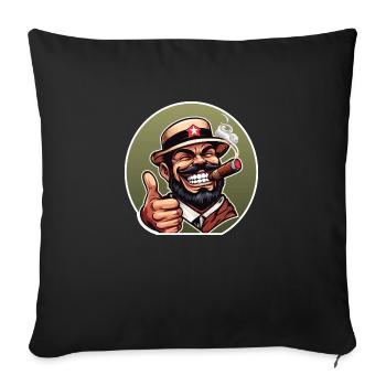 Cigar, thumbs up - Sofa pillowcase 17,3'' x 17,3'' (45 x 45 cm) - black - Front