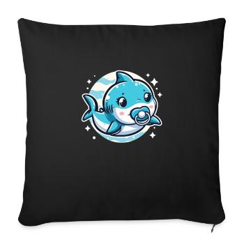 Bébé requin - Sofa pillowcase 17,3'' x 17,3'' (45 x 45 cm) - black - Front