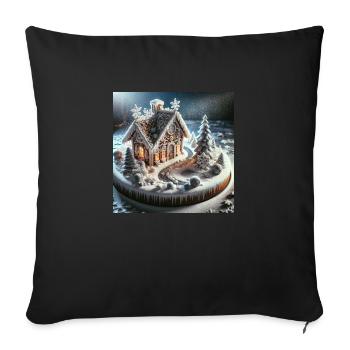 Weihnachtliche Leckereien - Weihnachtsgeschenkidee - Sofakissenbezug 45 x 45 cm - Schwarz - Vorne
