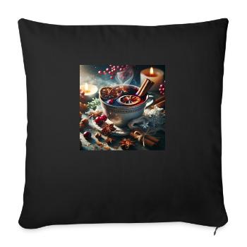 Weihnachtliche Leckereien - Weihnachtsgeschenkidee - Sofakissenbezug 45 x 45 cm - Schwarz - Vorne