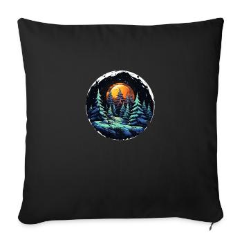 round christmas night - Sofakissenbezug 45 x 45 cm - Schwarz - Vorne