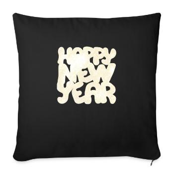 Happy New Year Neujahr - Sofa pillowcase 17,3'' x 17,3'' (45 x 45 cm) - black - Front