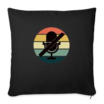 You're on mute - silence is golden - Sofa pillowcase 17,3'' x 17,3'' (45 x 45 cm) - black - Front