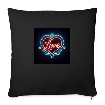Neon Heart - Sofa pillowcase 17,3'' x 17,3'' (45 x 45 cm) - black - Front