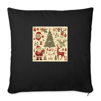 Winter Design - Sofa pillowcase 17,3'' x 17,3'' (45 x 45 cm) - black - Front