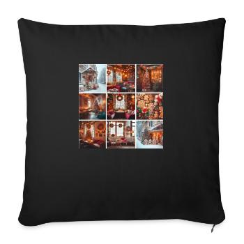 Winter Cafe - Sofa pillowcase 17,3'' x 17,3'' (45 x 45 cm) - black - Front