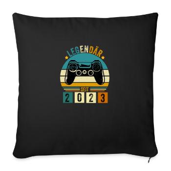 legendär seit 2023 konsole gamer 2023 - Sofakissenbezug 45 x 45 cm - Schwarz - Vorne