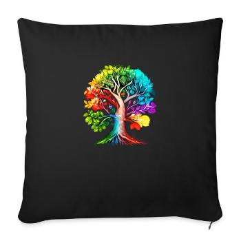 Tree of Life Meditation Celtic Tree of Life - Sofa pillowcase 17,3'' x 17,3'' (45 x 45 cm) - black - Front