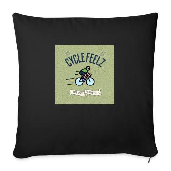 Cycle Feels Fun Bicycle Design - Sofa pillowcase 17,3'' x 17,3'' (45 x 45 cm) - black - Front