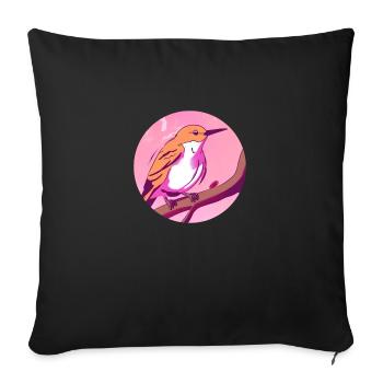 Spring Awakening Bird - Sofa pillowcase 17,3'' x 17,3'' (45 x 45 cm) - black - Front