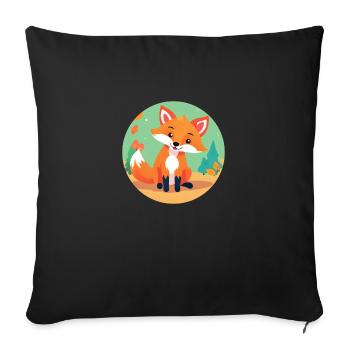 Fox in the autumn forest - Sofa pillowcase 17,3'' x 17,3'' (45 x 45 cm) - black - Front