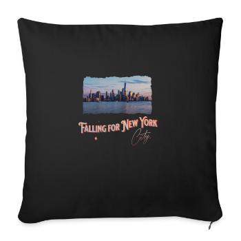 New York City Skyline Tourist NYC State Lover - Sofa pillowcase 17,3'' x 17,3'' (45 x 45 cm) - black - Front
