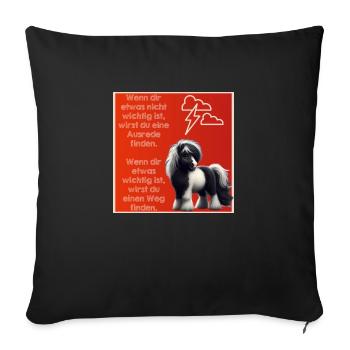 Donner Motto-Shirt - Sofakissenbezug 45 x 45 cm - Schwarz - Vorne