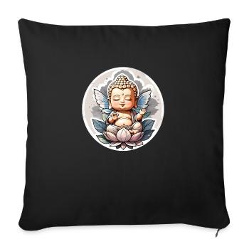 Baby Buddha - meditation yoga relaxation - Sofa pillowcase 17,3'' x 17,3'' (45 x 45 cm) - black - Front