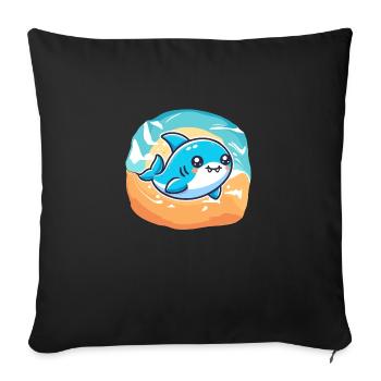 Bébé requin - Sofa pillowcase 17,3'' x 17,3'' (45 x 45 cm) - black - Front