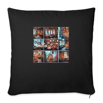 Winter Café - Sofa pillowcase 17,3'' x 17,3'' (45 x 45 cm) - black - Front