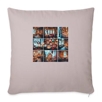 Café d’hiver - Housse de coussin décorative 45 x 45 cm - taupe clair - Devant