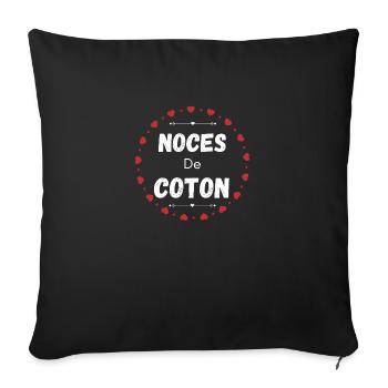 Noces de coton - Housse de coussin décorative 45 x 45 cm - noir - Devant