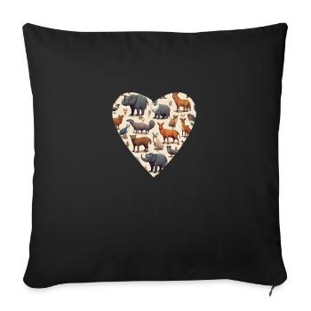 Animal kingdom a matter of the heart - Sofa pillowcase 17,3'' x 17,3'' (45 x 45 cm) - black - Front