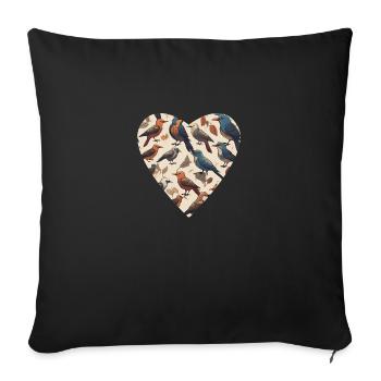 Motif Cœur Feather Love - Housse de coussin décorative 45 x 45 cm - noir - Devant
