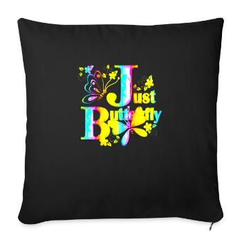 Fleurs De Papillon Coloré Rêve D’insectes Coloré Rêve - Housse de coussin décorative 45 x 45 cm - noir - Devant