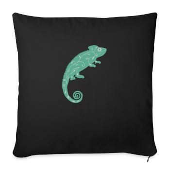 Green Chameleon - Sofa pillowcase 17,3'' x 17,3'' (45 x 45 cm) - black - Front
