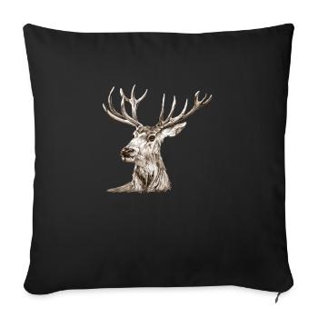 Deer - Sofa pillowcase 17,3'' x 17,3'' (45 x 45 cm) - black - Front