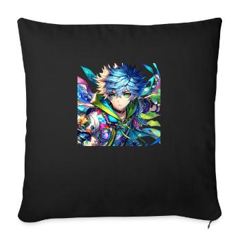 Manga anime boy - Sofa pillowcase 17,3'' x 17,3'' (45 x 45 cm) - black - Front