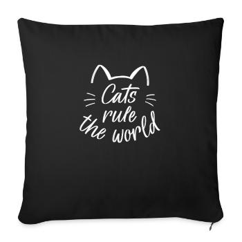 Cats rule the world - Sofakissenbezug 45 x 45 cm - Schwarz - Vorne