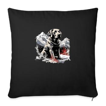 Magical Labrador Christmas dog in the snow - Sofa pillowcase 17,3'' x 17,3'' (45 x 45 cm) - black - Front