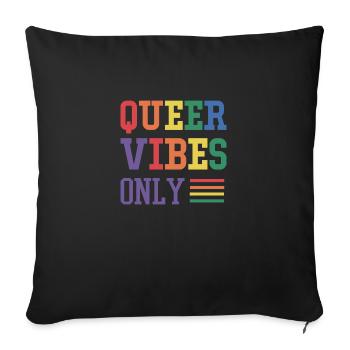 Uniquement des vibrations queer - Housse de coussin décorative 45 x 45 cm - noir - Devant