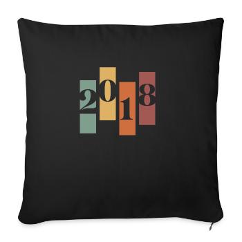 2018 Vintage Retro - Sofa pillowcase 17,3'' x 17,3'' (45 x 45 cm) - black - Front