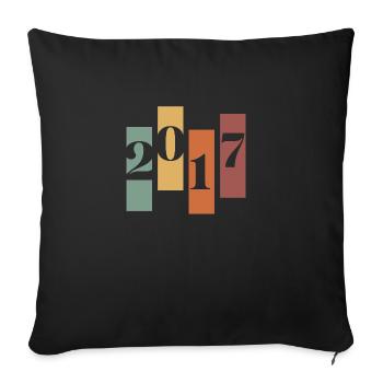 2017 Vintage Retro - Sofa pillowcase 17,3'' x 17,3'' (45 x 45 cm) - black - Front