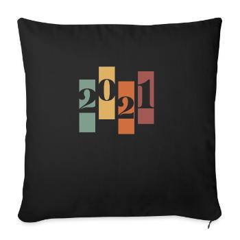2021 Vintage Retro - Sofa pillowcase 17,3'' x 17,3'' (45 x 45 cm) - black - Front