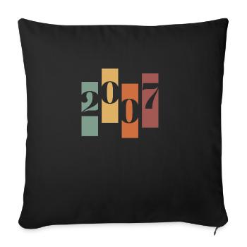 2007 Vintage Retro - Sofakissenbezug 45 x 45 cm - Schwarz - Vorne