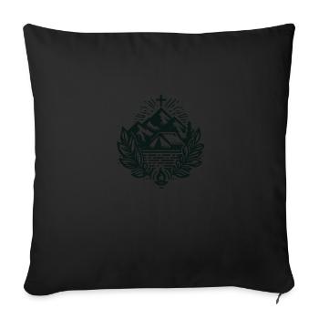 Bergkreuz mit Lorbeer und Feuer - Sofakissenbezug 45 x 45 cm - Schwarz - Vorne